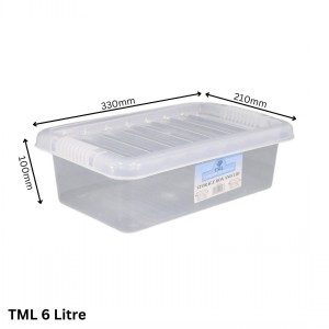 TML Clear Plastic Storage Box & Lid Size 01 (6 Litre)
